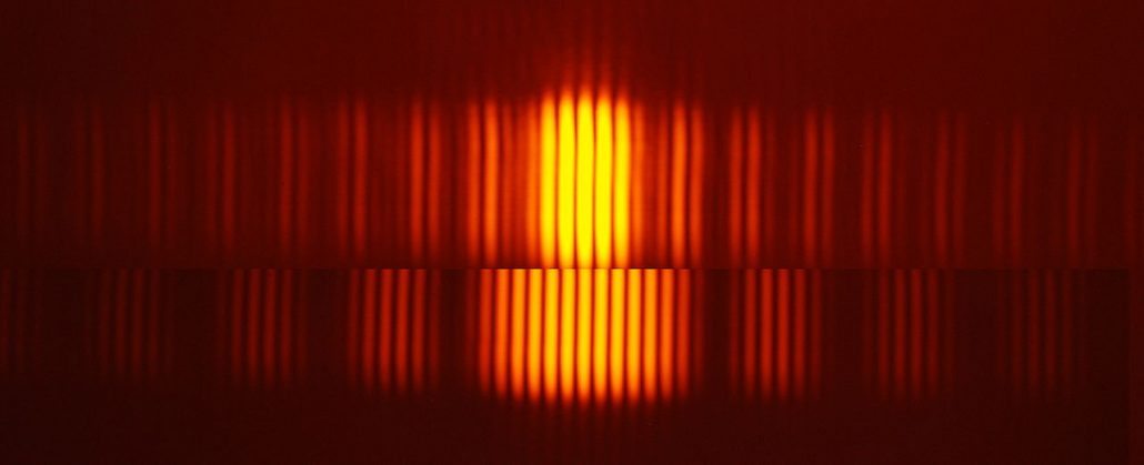 Interference patterns from a double slit experiment. Credit: Pieter Kuiper