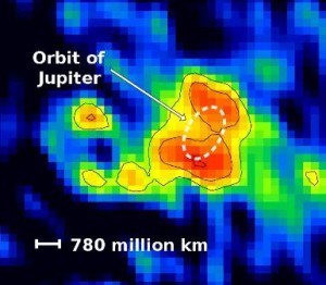 Map of dust grains around DG Tauri. Credit: J. Greaves, et al.