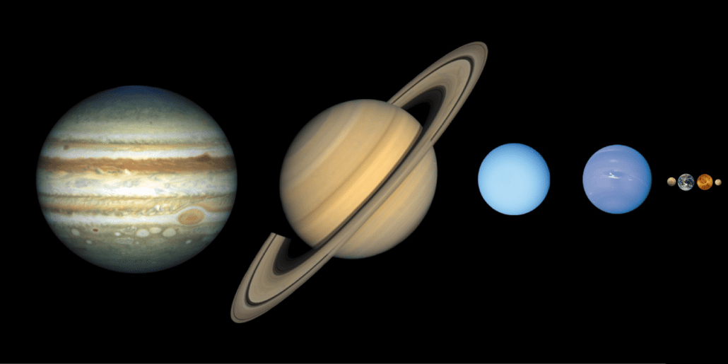 The planets of our solar system to scale. Credit: NASA