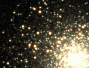 Time lapse of a globular cluster showing variable stars. Credit: J. Hartman and K. Stanek
