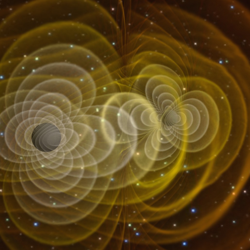 A visualization of gravitational waves. Credit: NASA